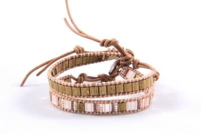 Bracelets wrap rose antique 1 tour