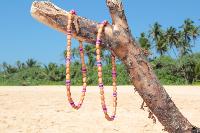 Collier perles en bois naturel