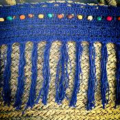 Panier cabas franges bleues