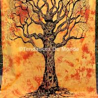 Tenture murale arbre de vie orange
