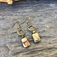 Boucles d'oreilles cube de jaspe