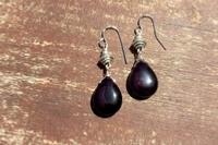 Boucles d'oreilles verre grenat