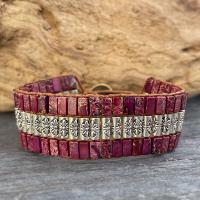 Bracelet fantaisie rouleaux de prière prune