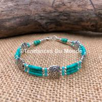 Bracelet turquoise 3 rangs