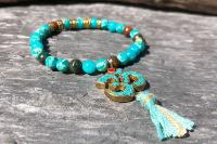 Bracelet yoga ohm bleu