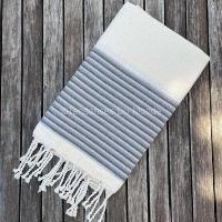 Fouta de plage beige et gris Midoun