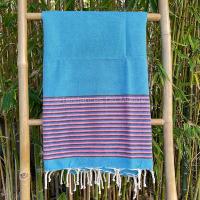 Fouta de plage bleu et rose Midoun