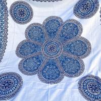 Tissu Indien XXL Fleur bleue