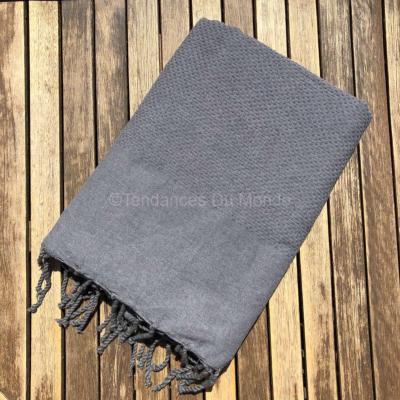 Fouta grise unie XL 