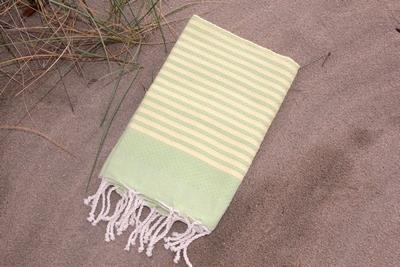 Fouta vert anis tissage nid d'abeille