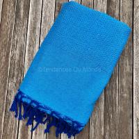 Fouta Azur franges bleues XL