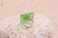 Bague en verre nuances de vert