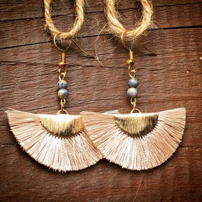 Boucles d'oreilles éventail crème