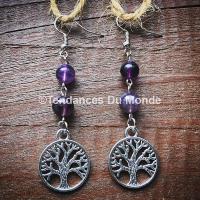 Boucles d'oreilles fantaisie arbre de vie