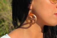 Boucles d'oreilles marron en coco 