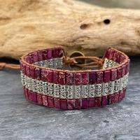 Bracelet fantaisie rouleaux de prière prune