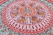 Drap de plage rond mandala rose
