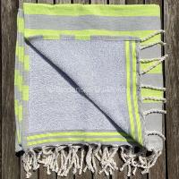 Fouta éponge vert et gris Nefta