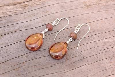 Boucles d'oreilles jaspe fantaisie