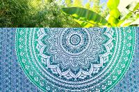 Tissu mandala Indien vert d'eau