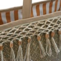 Panier de plage brun, boho